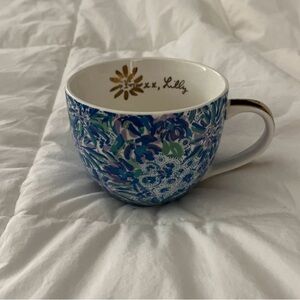 Lilly Pulitzer Blue and Purple Floral Mug